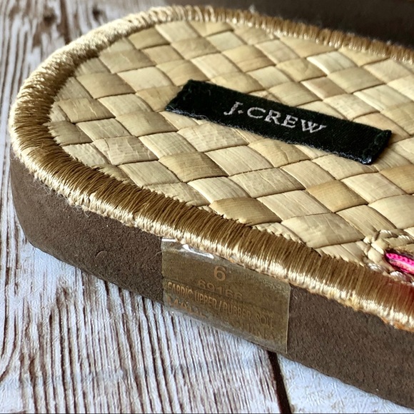 J. Crew Raffia .75” Wedge Flip Flops Size 6 - Picture 3 of 4